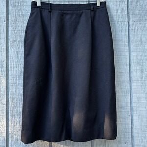 VTG Talbots Wool Skirt Women's Size 12 Black Career Business Office Made in USA